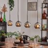 Ripoll pendant light chrome, Smoke-coloured, 4-light sources