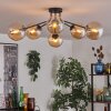 Gastor ceiling light 74 cm Amber, clear, 6-light sources