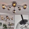 Gastor ceiling light 74 cm chrome, clear, Smoke-coloured, 6-light sources