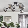 Gastor ceiling light 74 cm chrome, clear, Smoke-coloured, 6-light sources