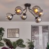 Gastor ceiling light 74 cm chrome, clear, Smoke-coloured, 6-light sources