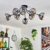 Gastor ceiling light 87 cm clear, Smoke-coloured, 8-light sources