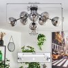 Gastor ceiling light 87 cm clear, Smoke-coloured, 8-light sources