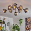 Gastor ceiling light 87 cm clear, Smoke-coloured, 8-light sources