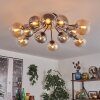 Gastor ceiling light 91 cm Amber, clear, Smoke-coloured, 12-light sources