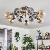 Gastor ceiling light 91 cm Amber, clear, Smoke-coloured, 12-light sources