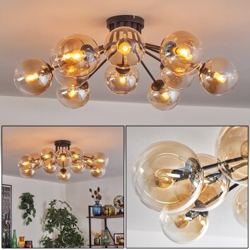 Gastor ceiling light Amber, clear, 12-light sources