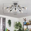 Gastor ceiling light 83 cm clear, 10-light sources