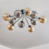 Gastor ceiling light 83 cm Amber, Smoke-coloured, 10-light sources