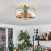 Boza ceiling light Amber, clear, 1-light source