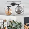 Gastor ceiling light, globe light Amber, Smoke-coloured, 2-light sources
