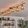 Gastor ceiling light, globe light Amber, 6-light sources