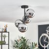 Gastor ceiling light, globe light chrome, Smoke-coloured, 4-light sources