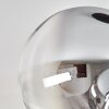 Gastor ceiling light, globe light chrome, clear, Smoke-coloured, 4-light sources