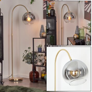 Koyoto globe light, floor lamp, Arch lamps brass, 1-light source