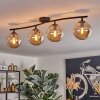 Gastor ceiling light, globe light Amber, 4-light sources