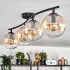 Gastor ceiling light, globe light Amber, clear, 4-light sources