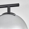 Gastor ceiling light, globe light chrome, clear, Smoke-coloured, 4-light sources