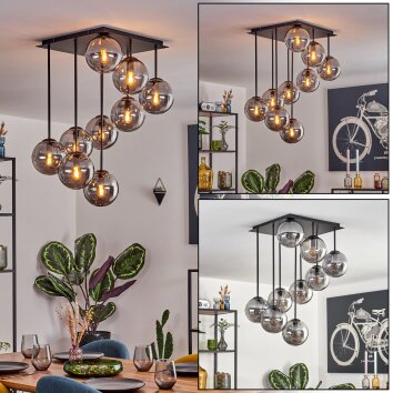 Gastor ceiling light, globe light Smoke-coloured, 9-light sources