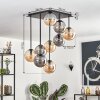 Gastor ceiling light, globe light Amber, Smoke-coloured, 9-light sources
