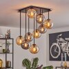 Gastor ceiling light, globe light Amber, Smoke-coloured, 9-light sources