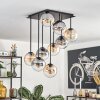 Gastor ceiling light, globe light Amber, clear, Smoke-coloured, 9-light sources