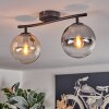 Gastor ceiling light, globe light Amber, clear, Smoke-coloured, 2-light sources