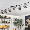 Gastor ceiling light, globe light chrome, Smoke-coloured, 6-light sources