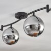 Gastor ceiling light, globe light chrome, Smoke-coloured, 6-light sources