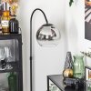 Koyoto globe light, floor lamp, Arch lamps chrome, clear, Smoke-coloured, 1-light source
