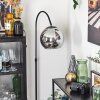 Koyoto globe light, floor lamp, Arch lamps chrome, Smoke-coloured, 1-light source