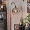 Koyoto globe light, floor lamp, Arch lamps chrome, clear, Smoke-coloured, 1-light source