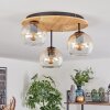Koyoto ceiling light, globe light Ecru, black, 3-light sources