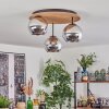 Koyoto ceiling light, globe light Ecru, black, 3-light sources
