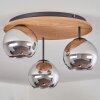 Koyoto ceiling light, globe light Ecru, black, 3-light sources