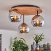 Koyoto ceiling light, globe light Ecru, black, 3-light sources