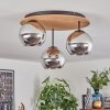 Koyoto ceiling light, globe light Ecru, black, 3-light sources