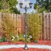Loria outdoor light, lamp post, path light black, silver, 2-light sources