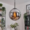 Gastor hanging light, globe light chrome, Smoke-coloured, 1-light source