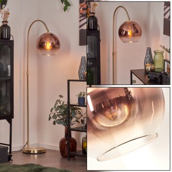 Koyoto globe light, floor lamp, Arch lamps brass, 1-light source