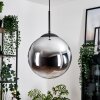 Gastor hanging light, globe light 30 cm chrome, clear, Smoke-coloured, 1-light source