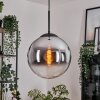Gastor hanging light, globe light 30 cm chrome, clear, Smoke-coloured, 1-light source