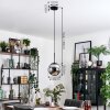 Gastor hanging light, globe light 20 cm chrome, Smoke-coloured, 1-light source