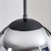 Gastor hanging light, globe light 25 cm chrome, Smoke-coloured, 1-light source