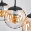 Gastor hanging light, globe light Amber, clear, 3-light sources