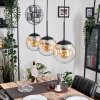 Gastor hanging light, globe light Amber, clear, 3-light sources