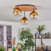 Koyoto ceiling light, globe light 40 cm Ecru, black, 3-light sources