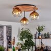 Koyoto ceiling light, globe light 40 cm Ecru, black, 3-light sources