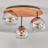 Koyoto ceiling light, globe light 40 cm Ecru, black, 3-light sources