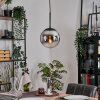 Gastor hanging light, globe light chrome, clear, Smoke-coloured, 1-light source